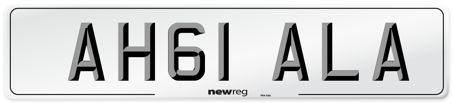 AH61 ALA Number Plate from New Reg